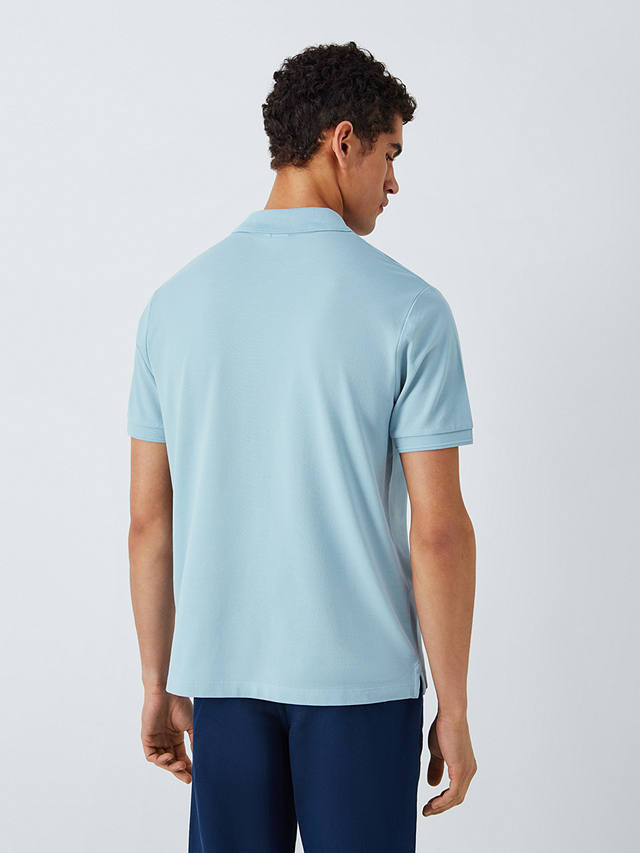 John Lewis Supima Cotton Jersey Polo Shirt, Blue Fog