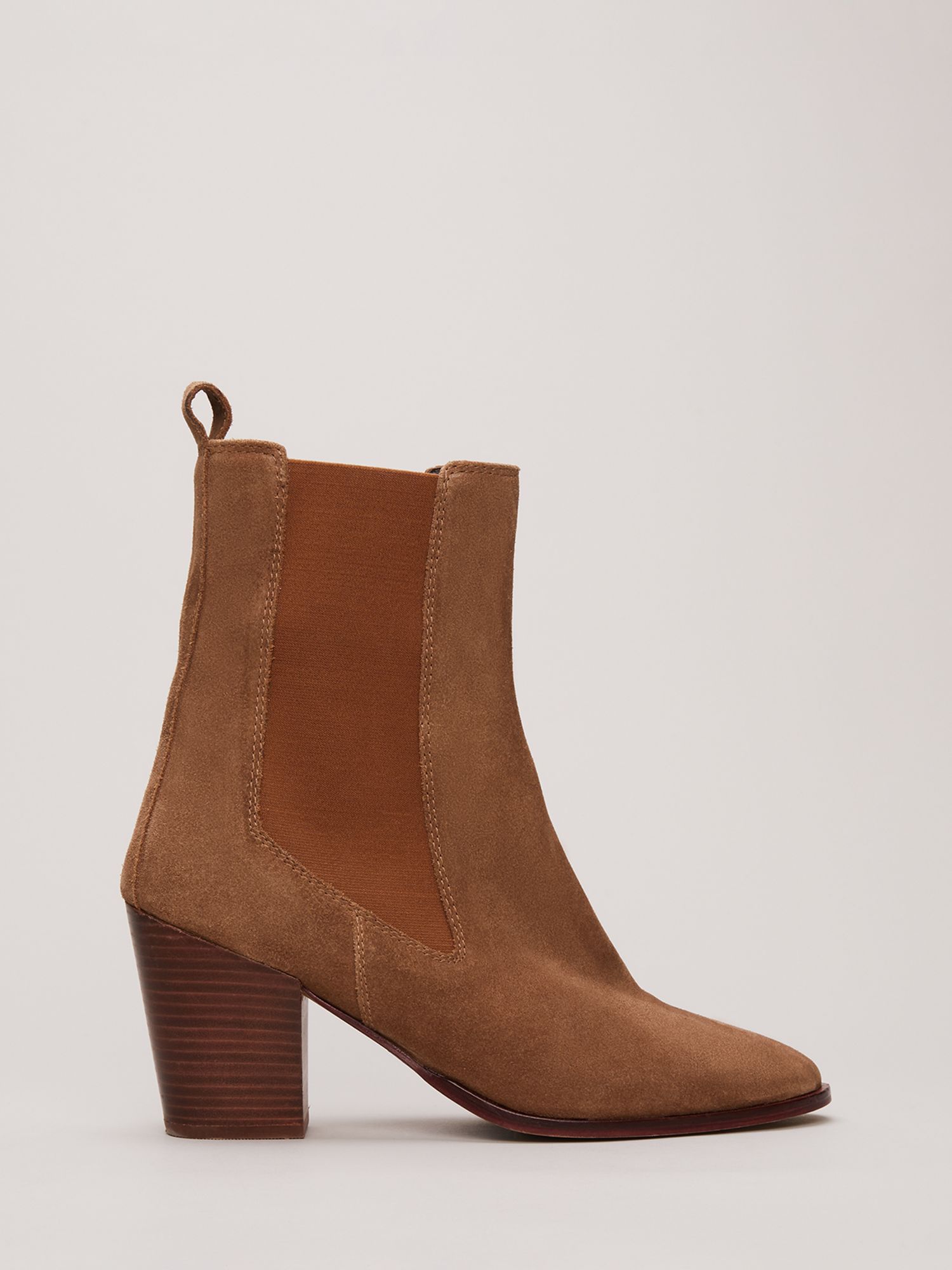 Phase Eight Suede Cowboy Boots, Tan, EU40