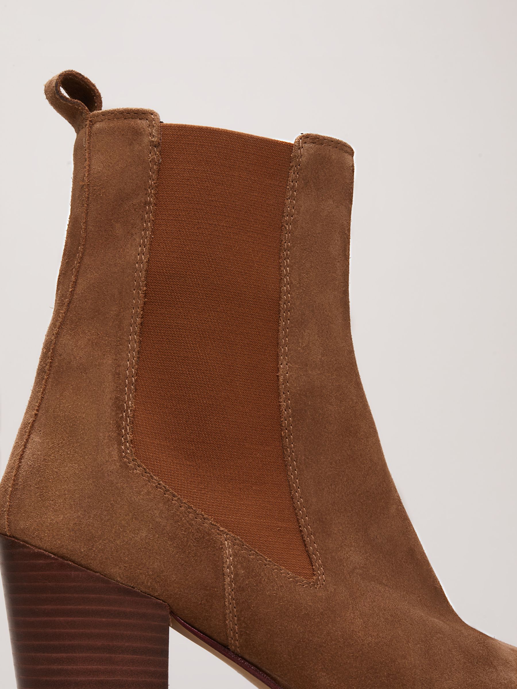 Phase Eight Suede Cowboy Boots, Tan, EU40