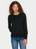 Saint Tropez Kila Round Neck Cardigan, Black