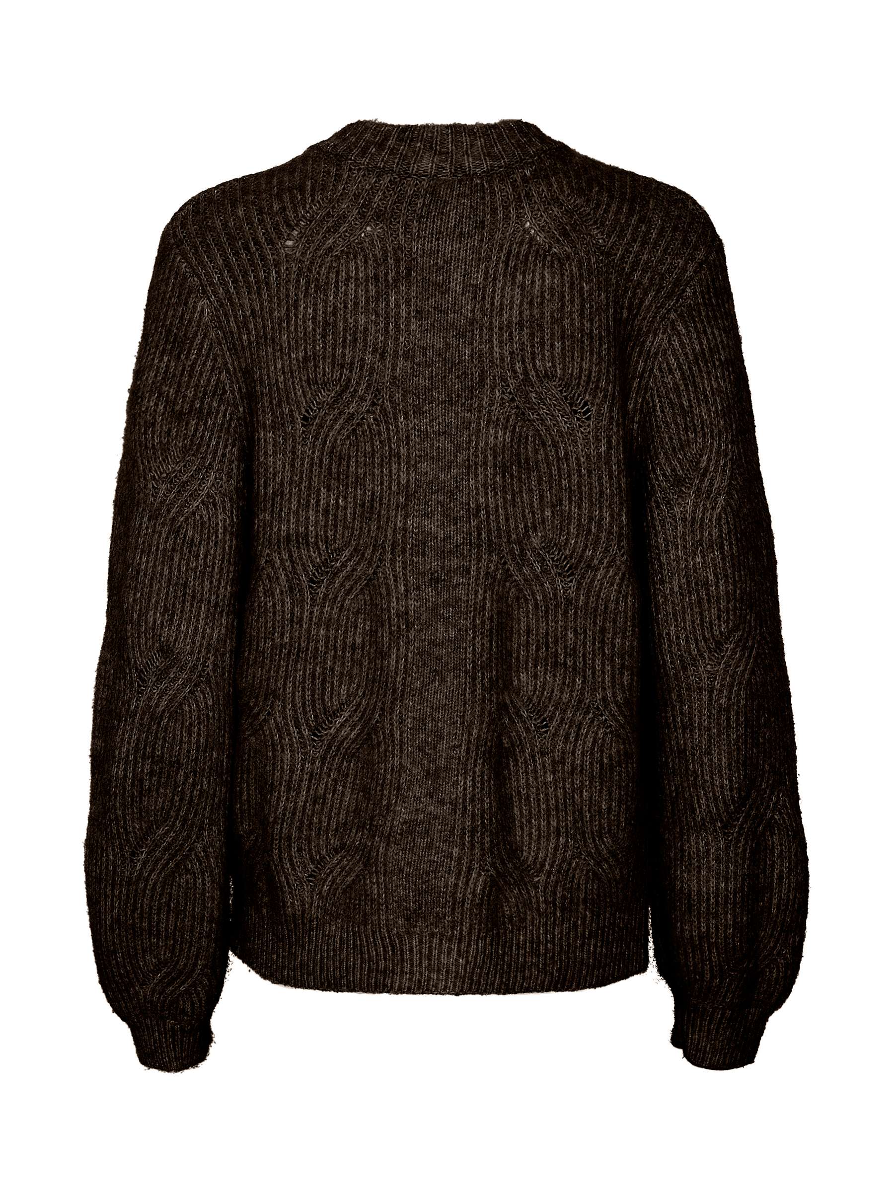 Saint Tropez Arabella Cable Knit Button Cardigan, Chocolate Brown at ...