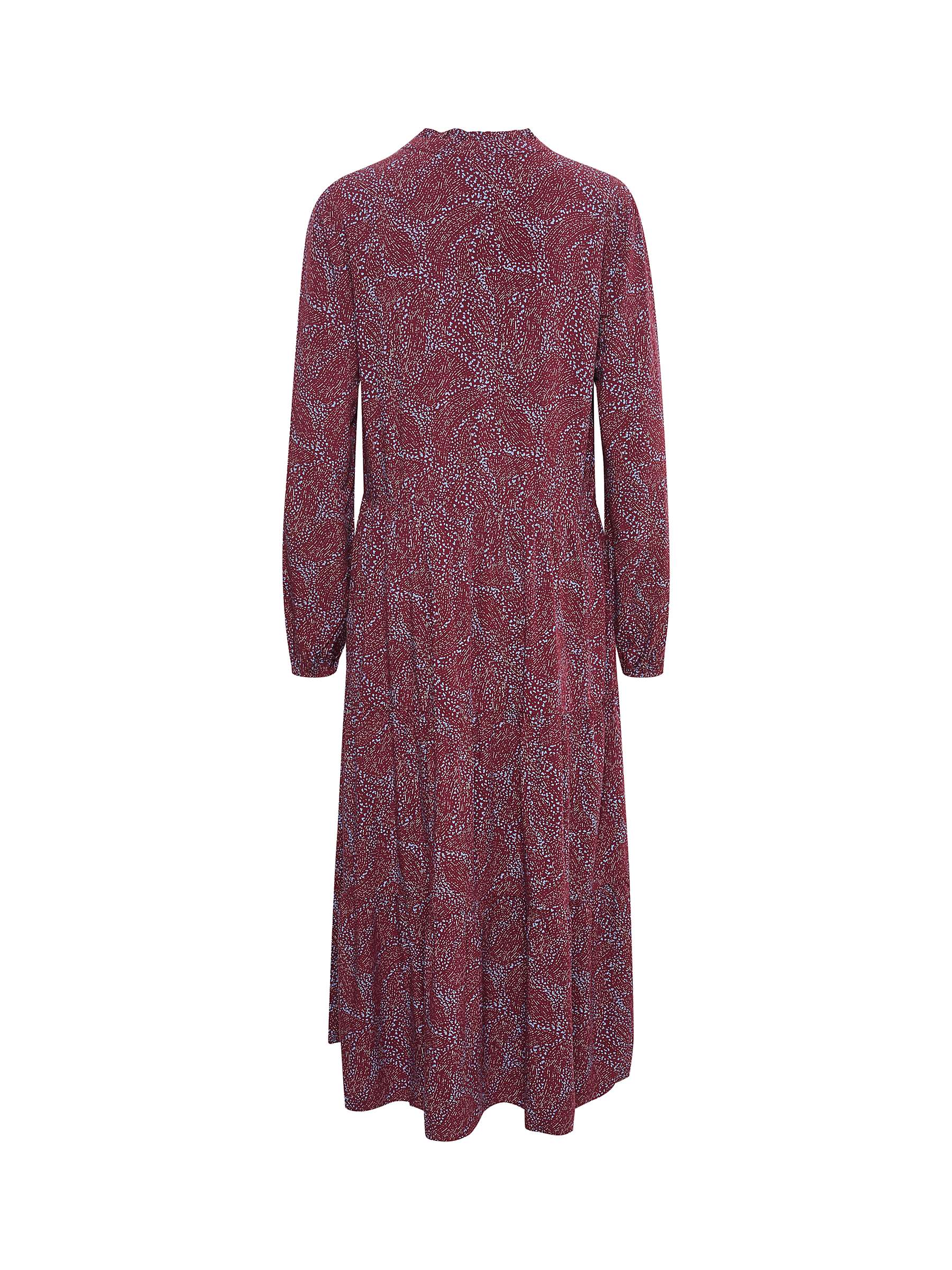 Buy Saint Tropez Eda Loose Fit Long Sleeve Midi Dress, Red/Multi Online at johnlewis.com