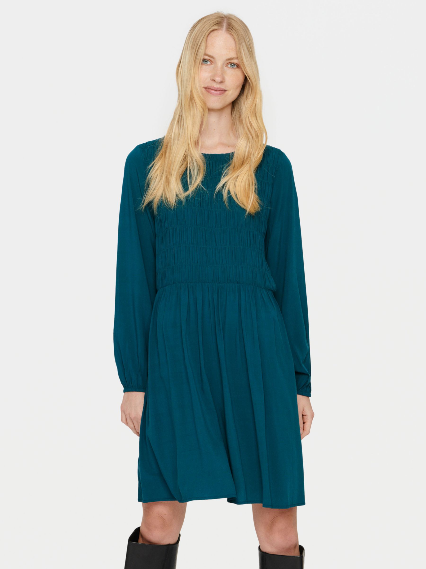 Buy Saint Tropez Gisla Smock Dress, Blue Online at johnlewis.com