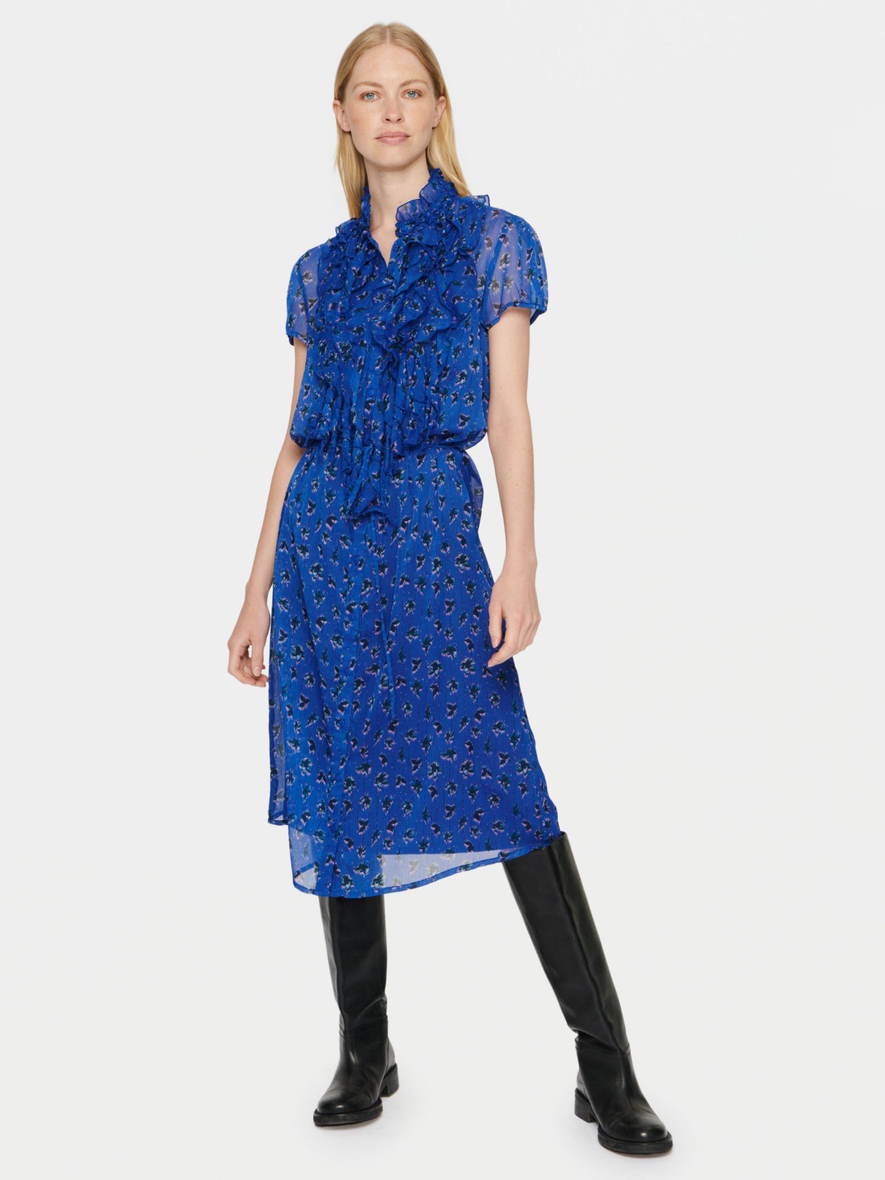 Saint Tropez Lilja Floral Print Dress, Blue/Multi at John Lewis & Partners