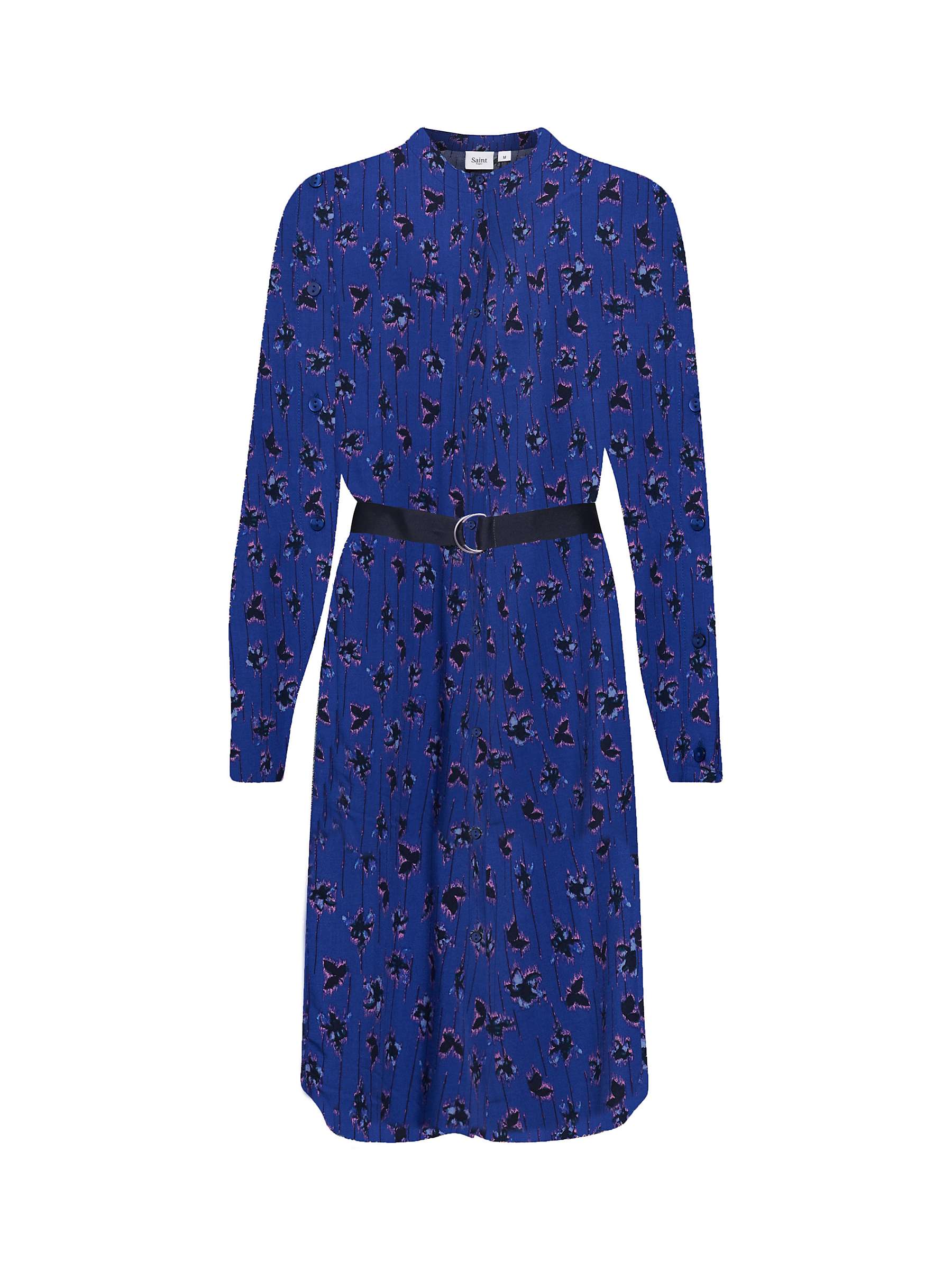 Buy Saint Tropez Palavi Knee Length Shirt Dress, Blue Flower Stripes Online at johnlewis.com