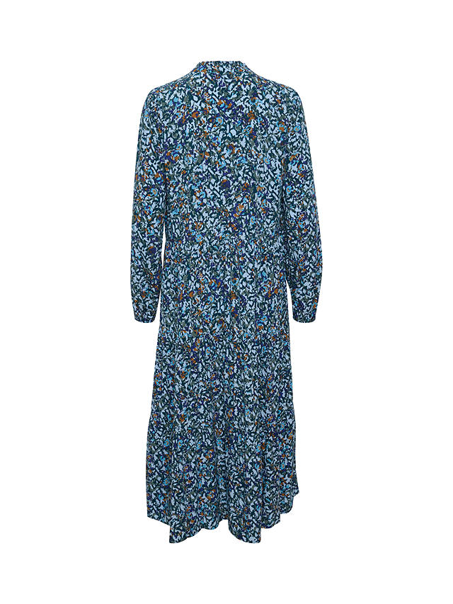 Saint Tropez Eda Loose Fit Long Sleeve Midi Dress, Blue/Multi at John ...