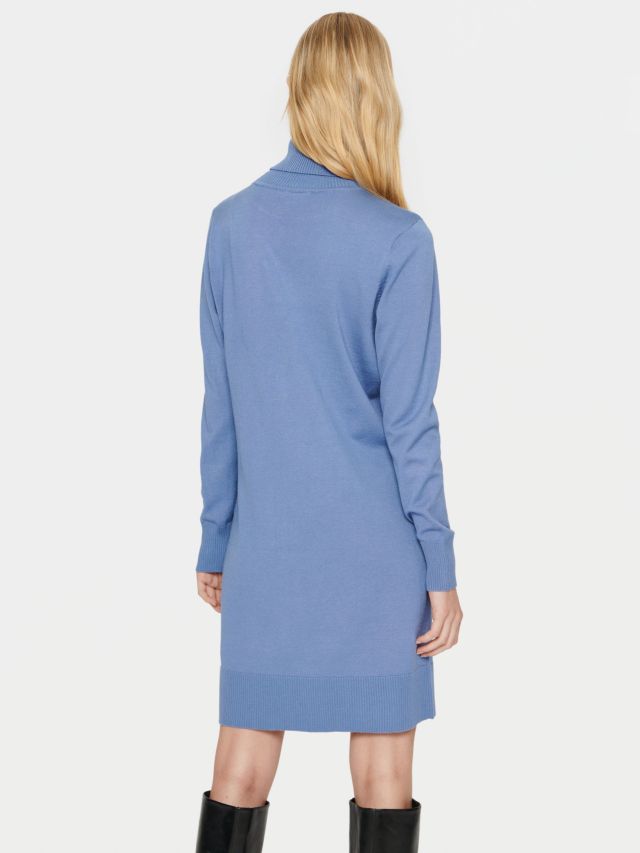 Saint Tropez Mila Rollneck Length XS Knee Colony Blue, Knit Dress