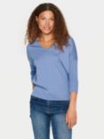 Saint Tropez Mila V-Neck Jumper, Colony Blue