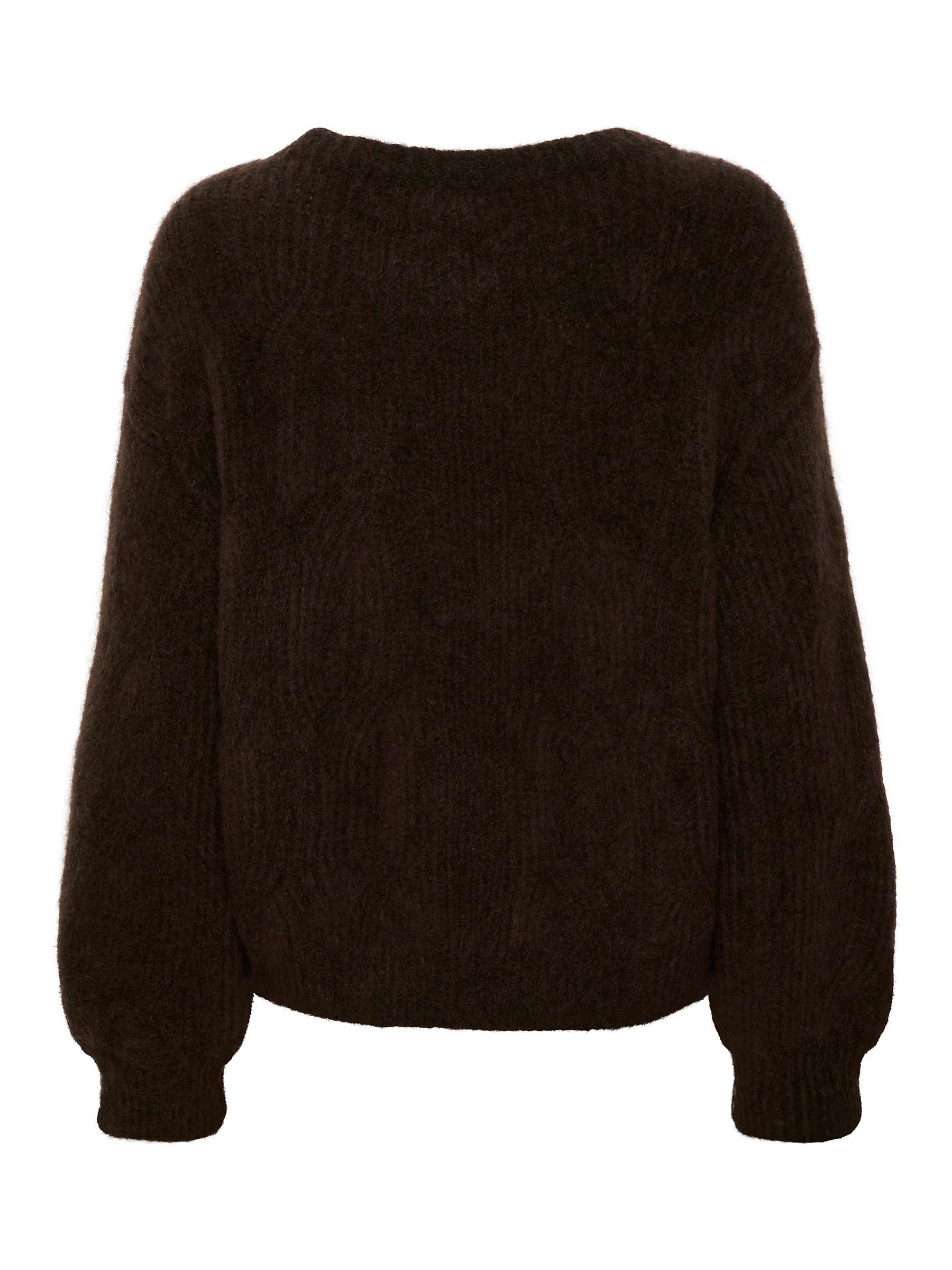 Buy Saint Tropez Arabella Cable Knit Loose Fit Jumper, Chocolate Brown Online at johnlewis.com