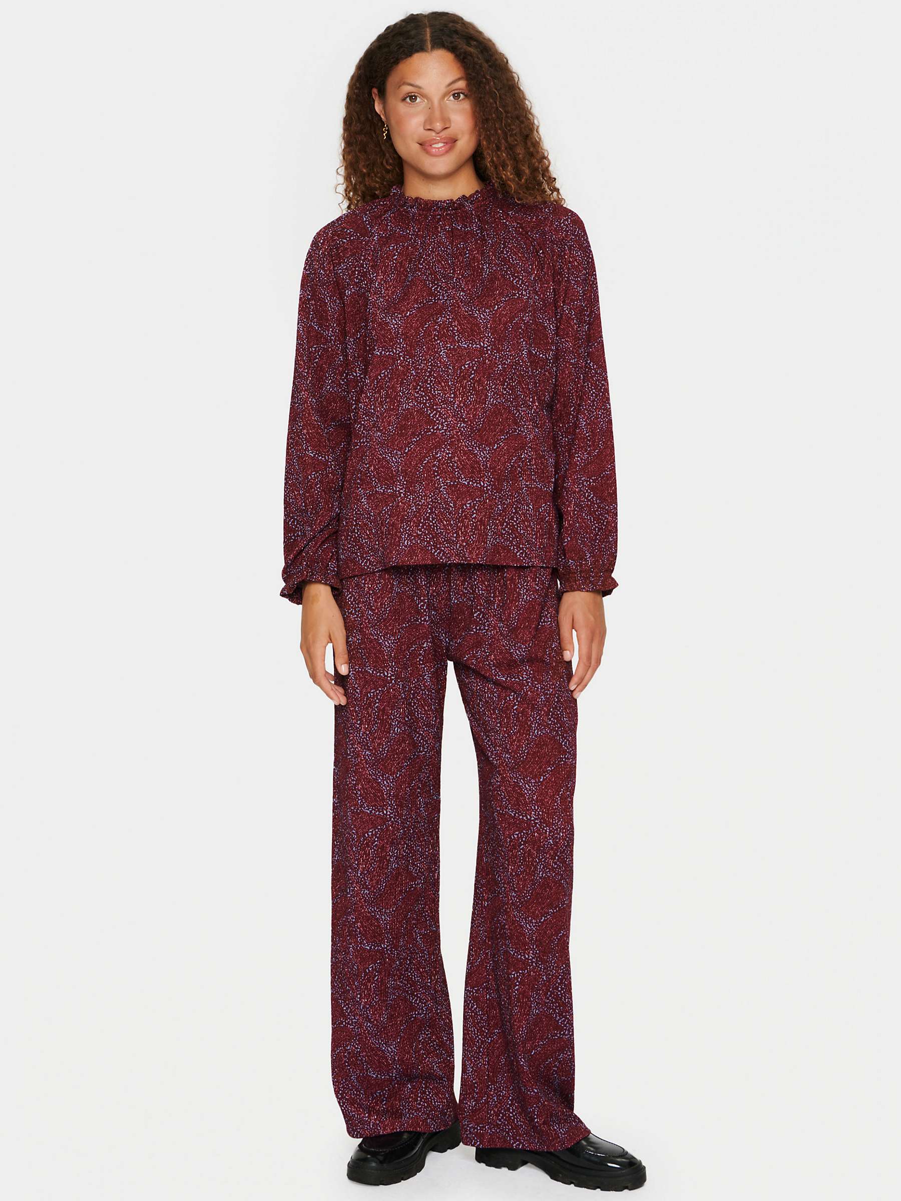 Buy Saint Tropez Averie Stormy Wind Print Blouse, Red/Multi Online at johnlewis.com