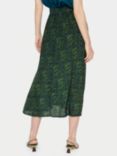 Saint Tropez Tama High Waisted Midi Length Skirt, Black Spindle Floral