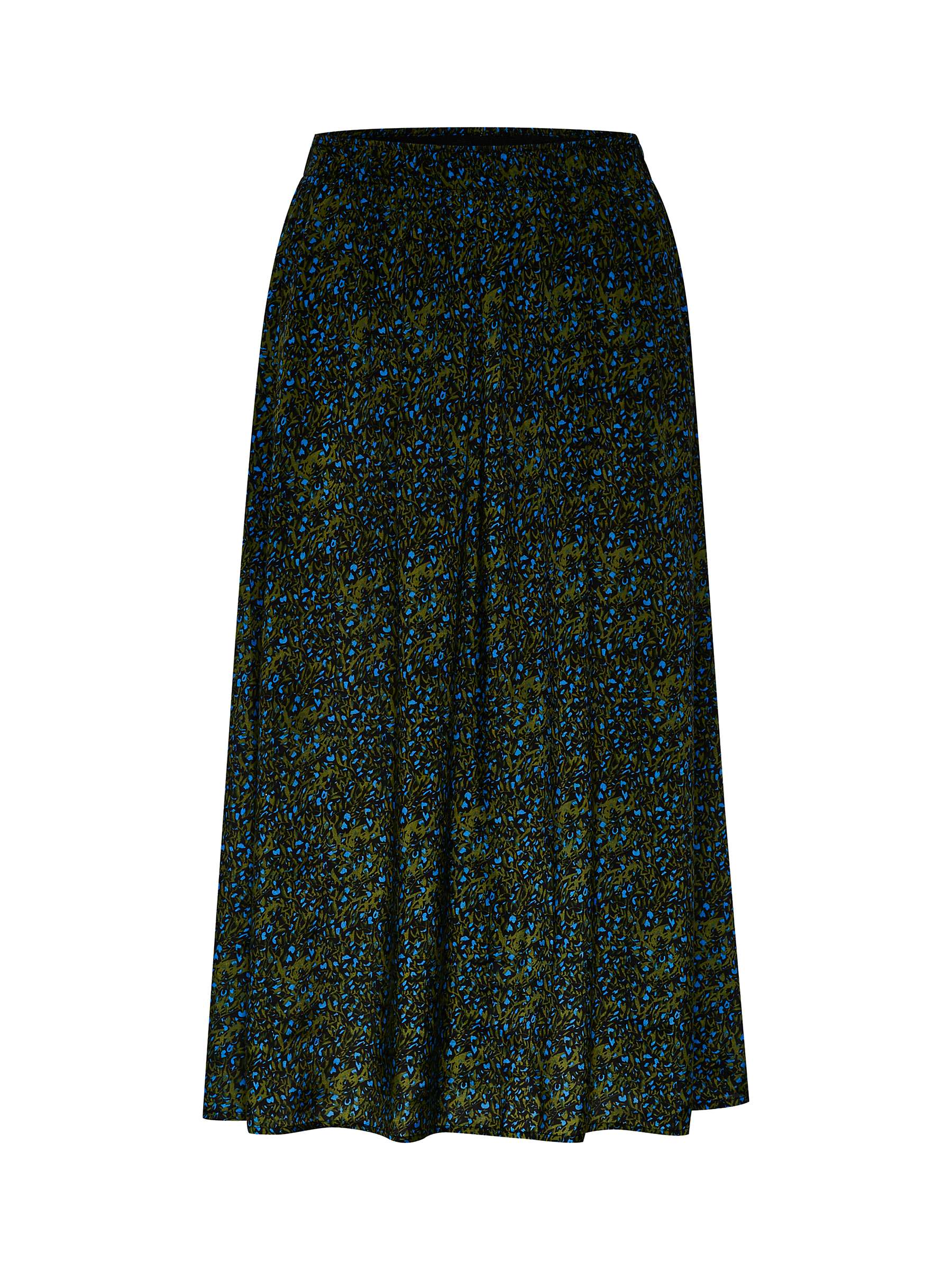 Saint Tropez Tama High Waisted Midi Length Skirt, Black Spindle Floral ...