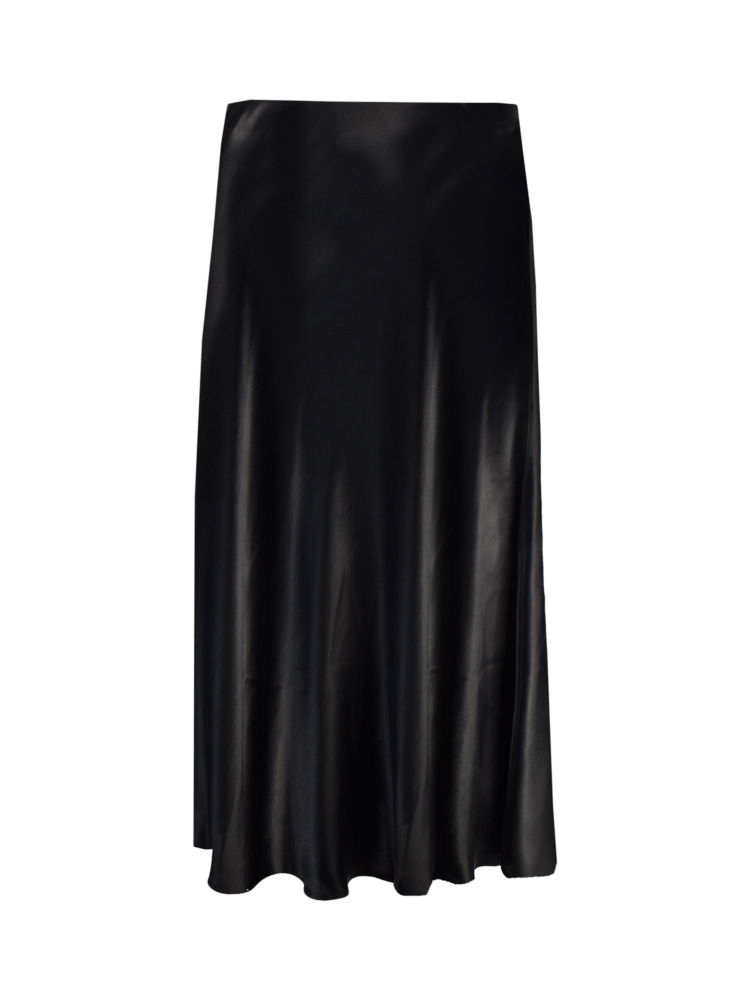 Live Unlimited Curve Petite Black Bias Cut Satin Slip Skirt, Black, 18