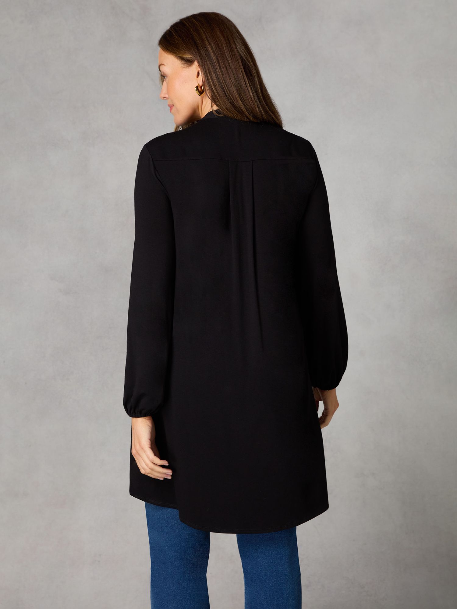 Buy Live Unlimited Curve Petite Pintuck Yoke Jersey Tunic Top, Black Online at johnlewis.com