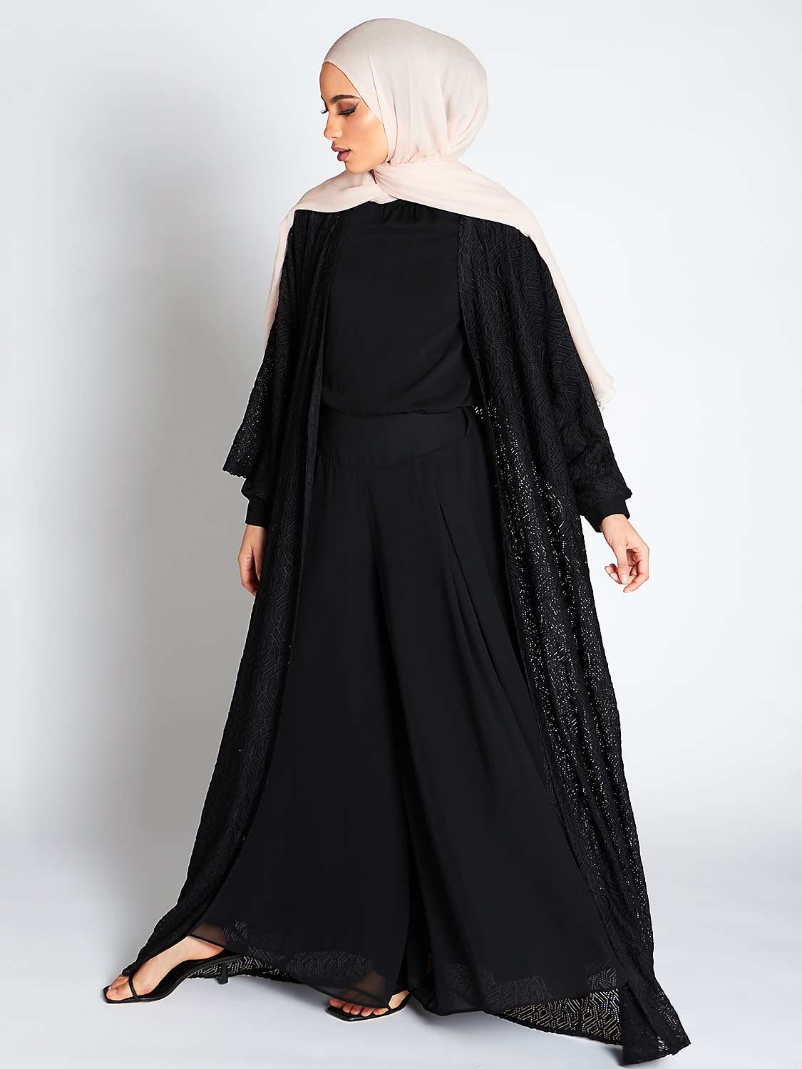 Aab Black Lattice Maxi Dress, Black at John Lewis & Partners