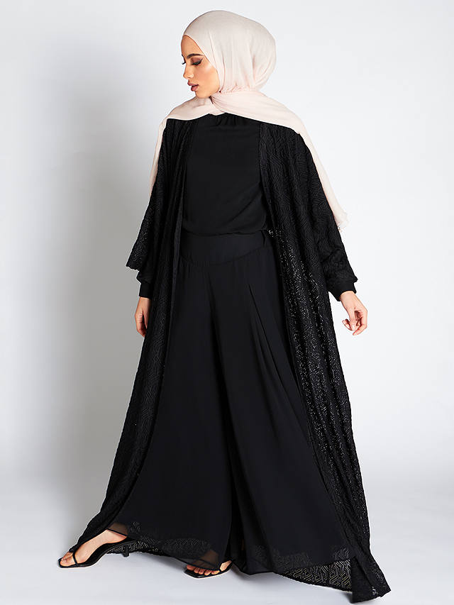 Aab Black Lattice Maxi Dress, Black