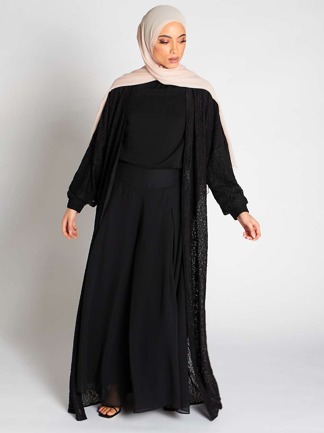 Buy Aab Black Lattice Maxi Dress, Black Online at johnlewis.com