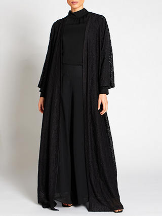 Aab Black Lattice Maxi Dress, Black