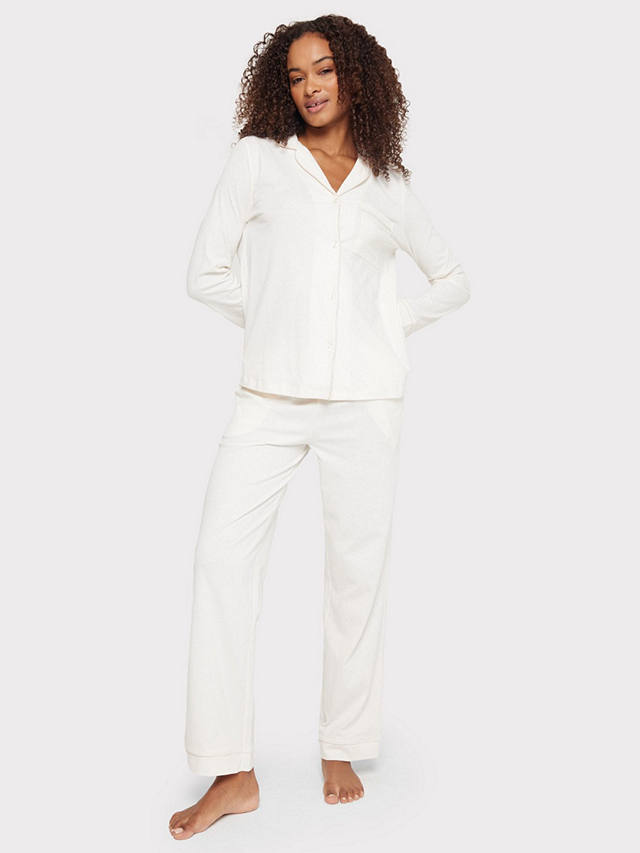 Chelsea Peers Organic Cotton Pyjama Set, Off White