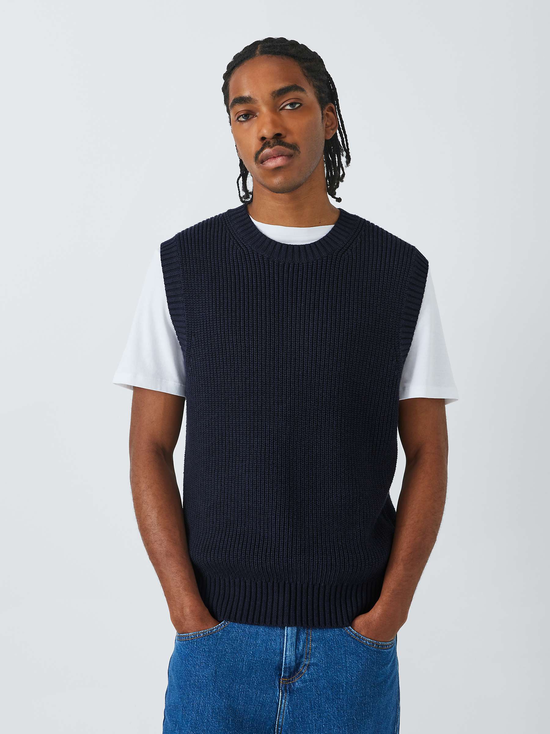 Buy John Lewis ANYDAY Knitted Vest, Baritone Blue Online at johnlewis.com
