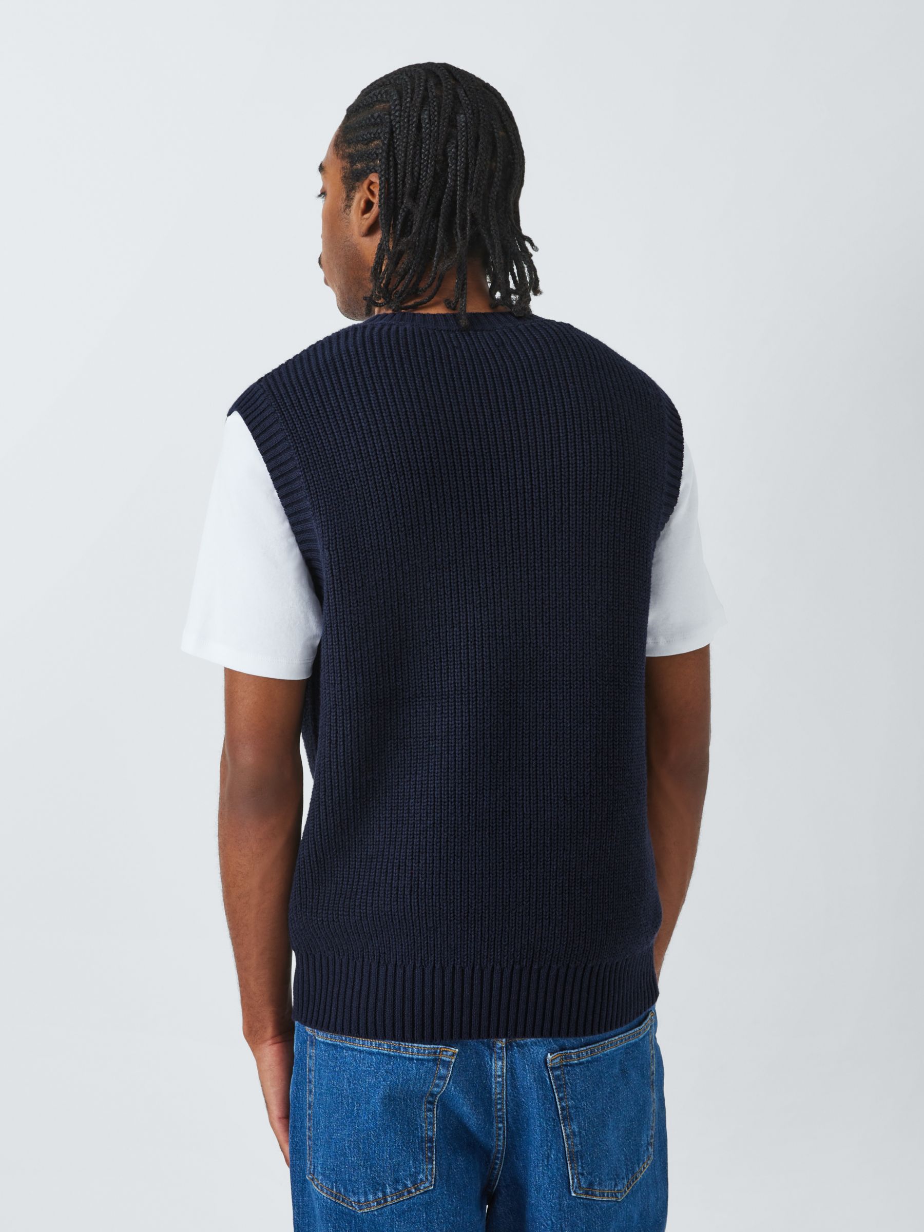Buy John Lewis ANYDAY Knitted Vest, Baritone Blue Online at johnlewis.com