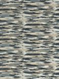 John Lewis Brushstroke Stripe Weave Pair Lined Eyelet Curtains, Navy