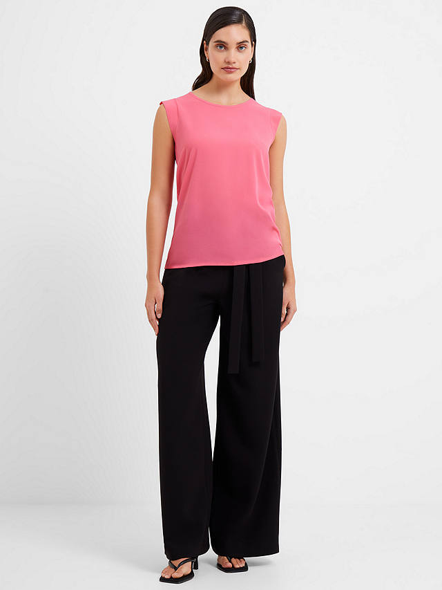 French Connection Light Crepe Capped Sleeve Top, Hibiscus at John Lewis ...