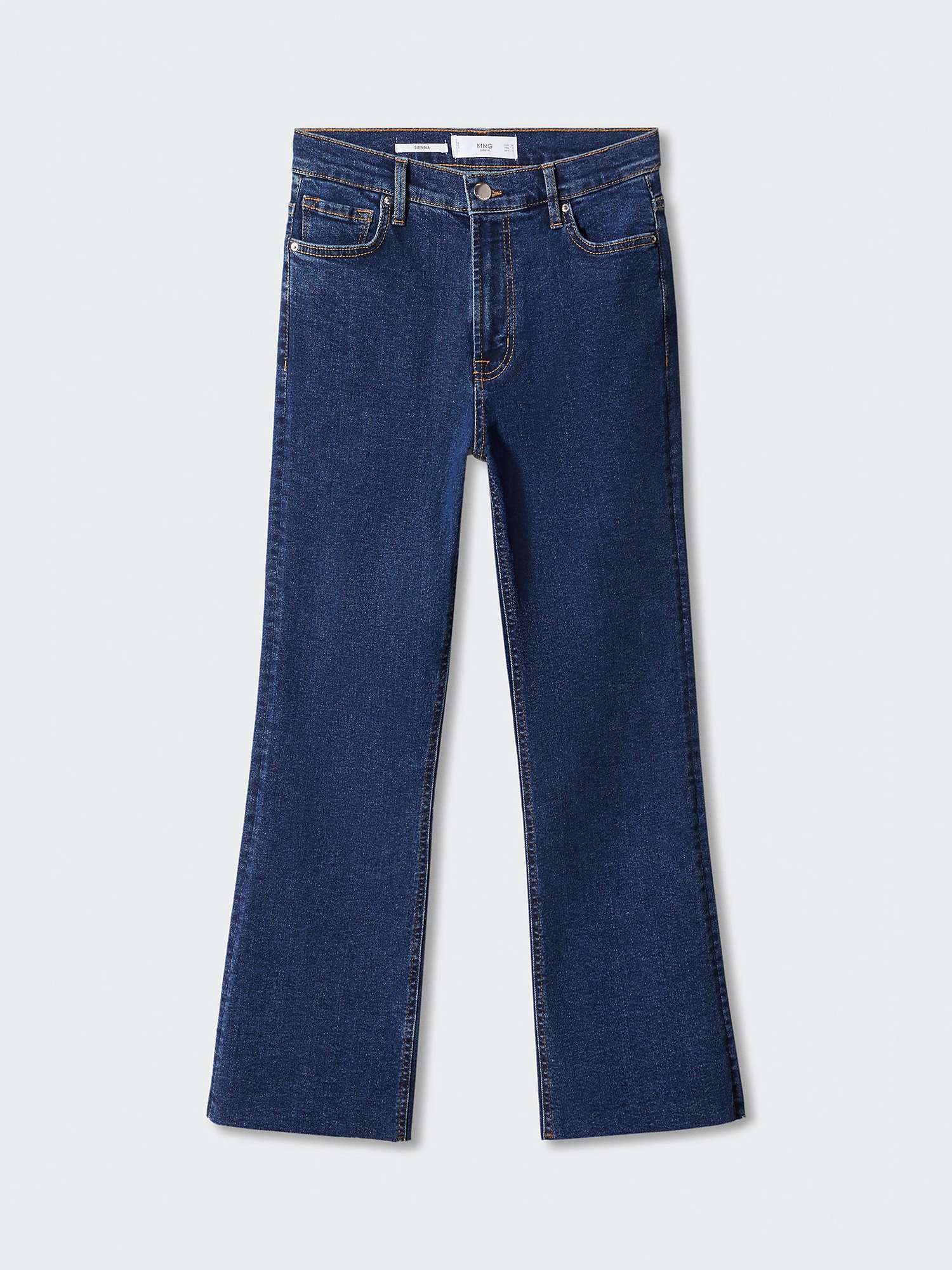 Buy Mango Sienne Cropped Flared Jeans, Open Blue Online at johnlewis.com