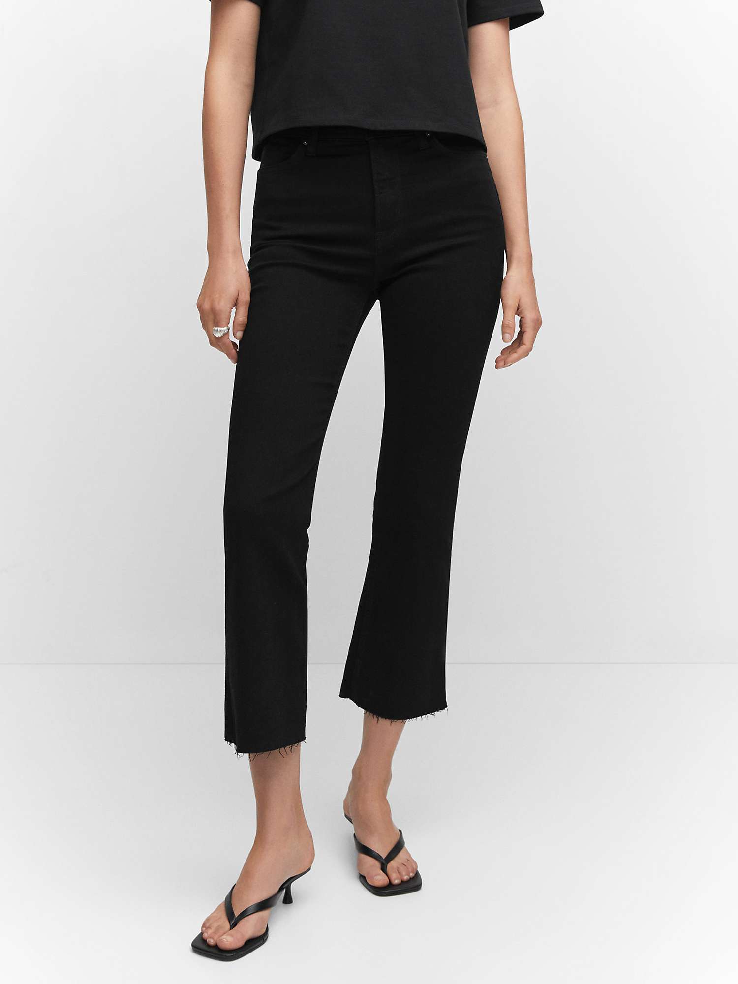 Buy Mango Sienne Cropped Flared Jeans, Open Grey Online at johnlewis.com