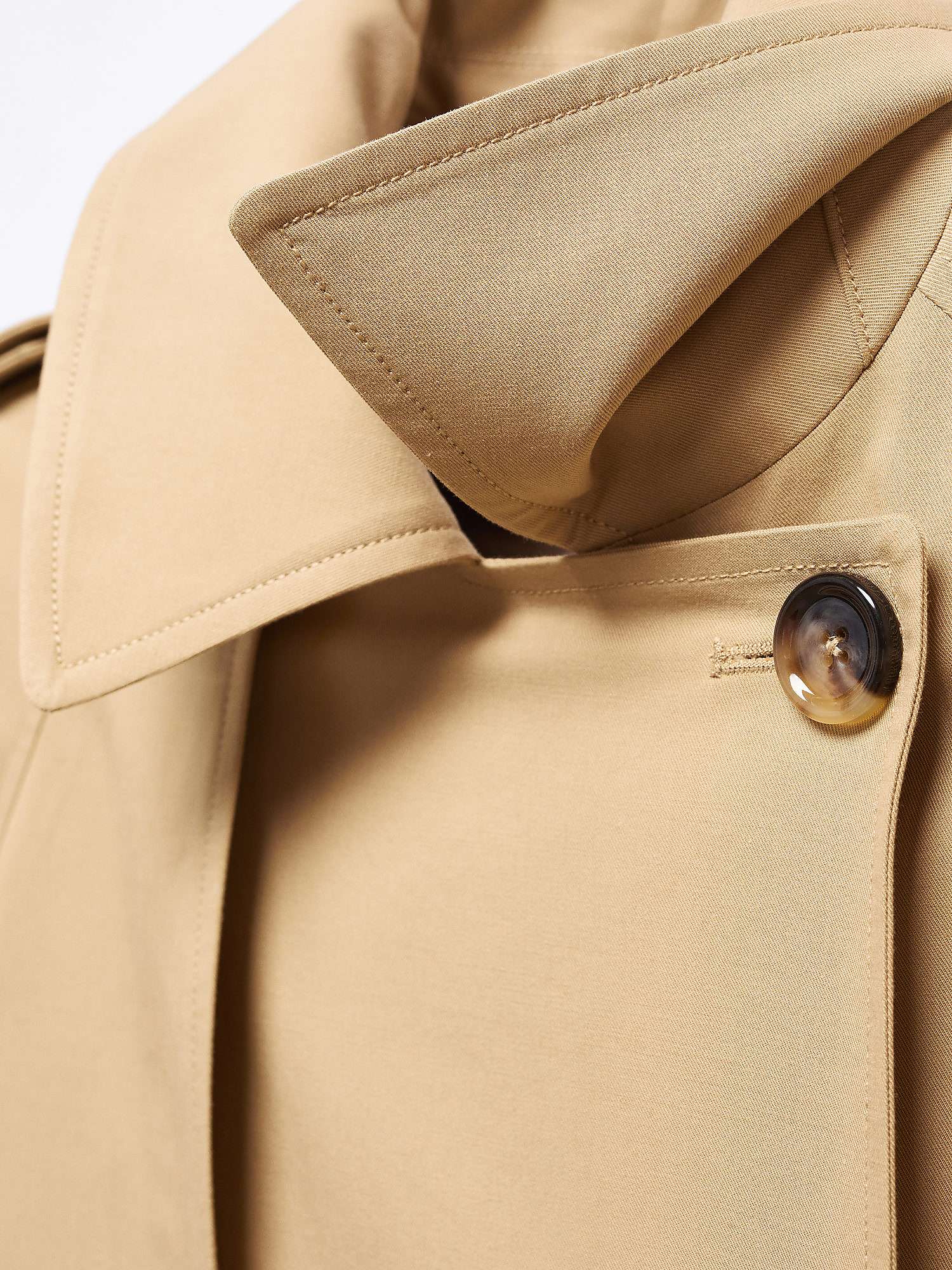 Mango Fluid Double Breasted Trench Coat, Medium Brown at John Lewis ...