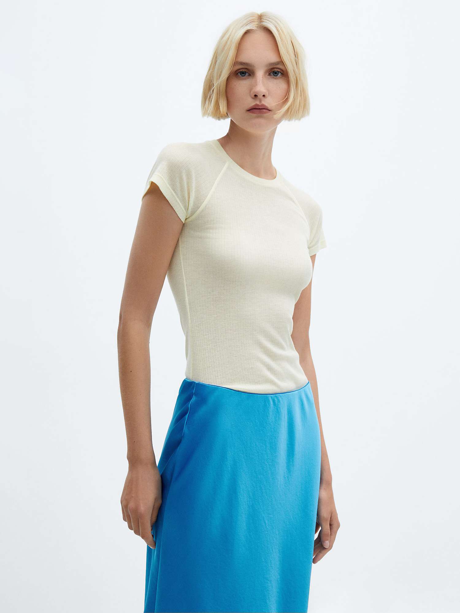 Buy Mango Mia Satin Slip Midi Skirt Online at johnlewis.com