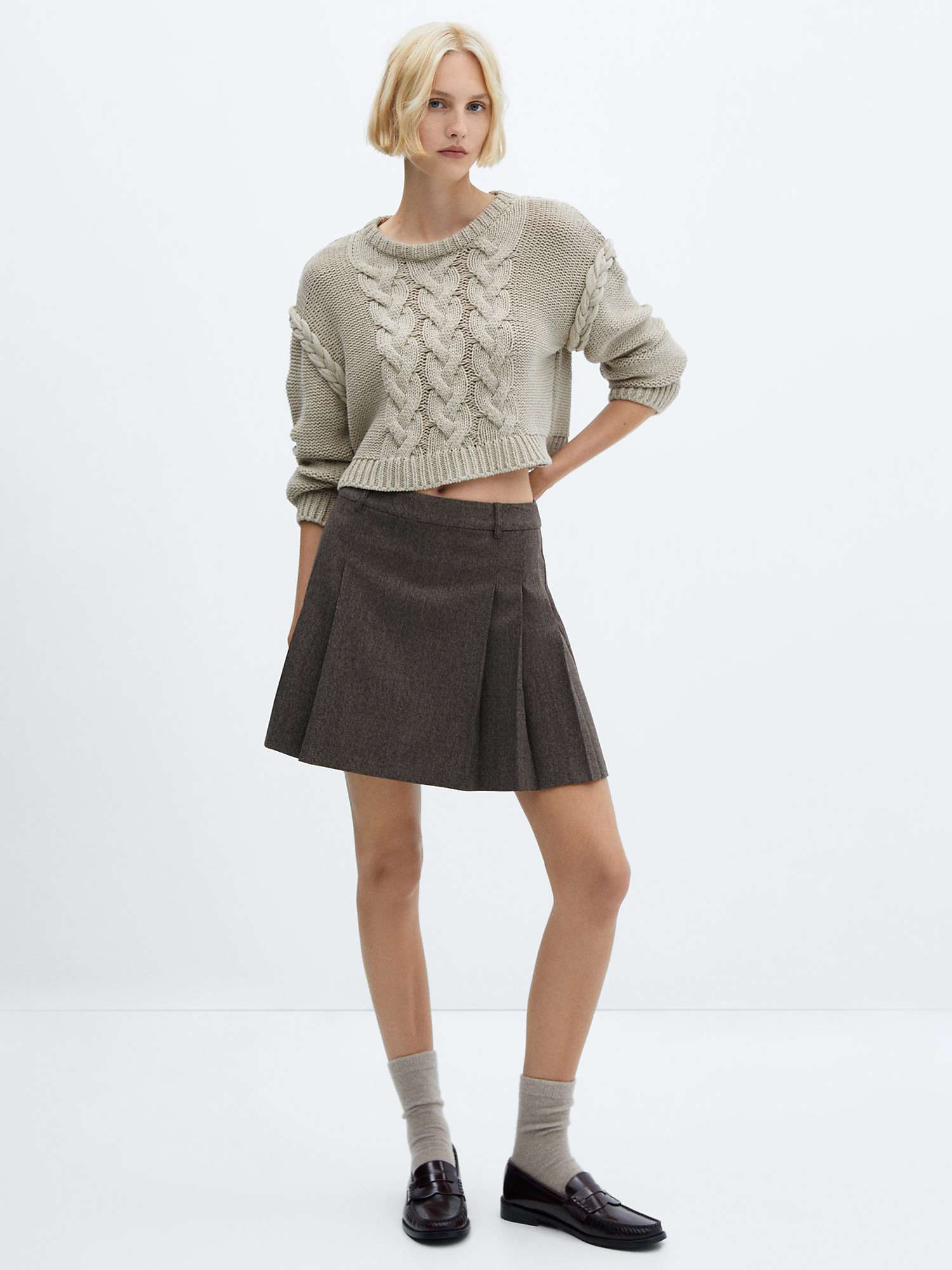 Buy Mango Grunge Mini Skirt, Grey Online at johnlewis.com