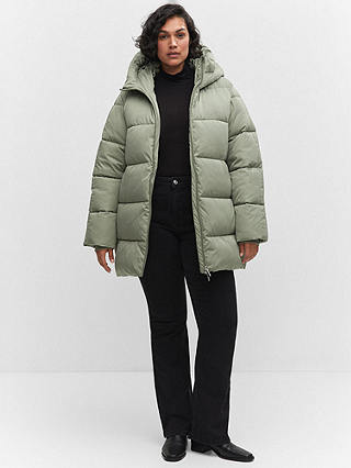 Mango Tokyo Quilted Jacket, Bright Green