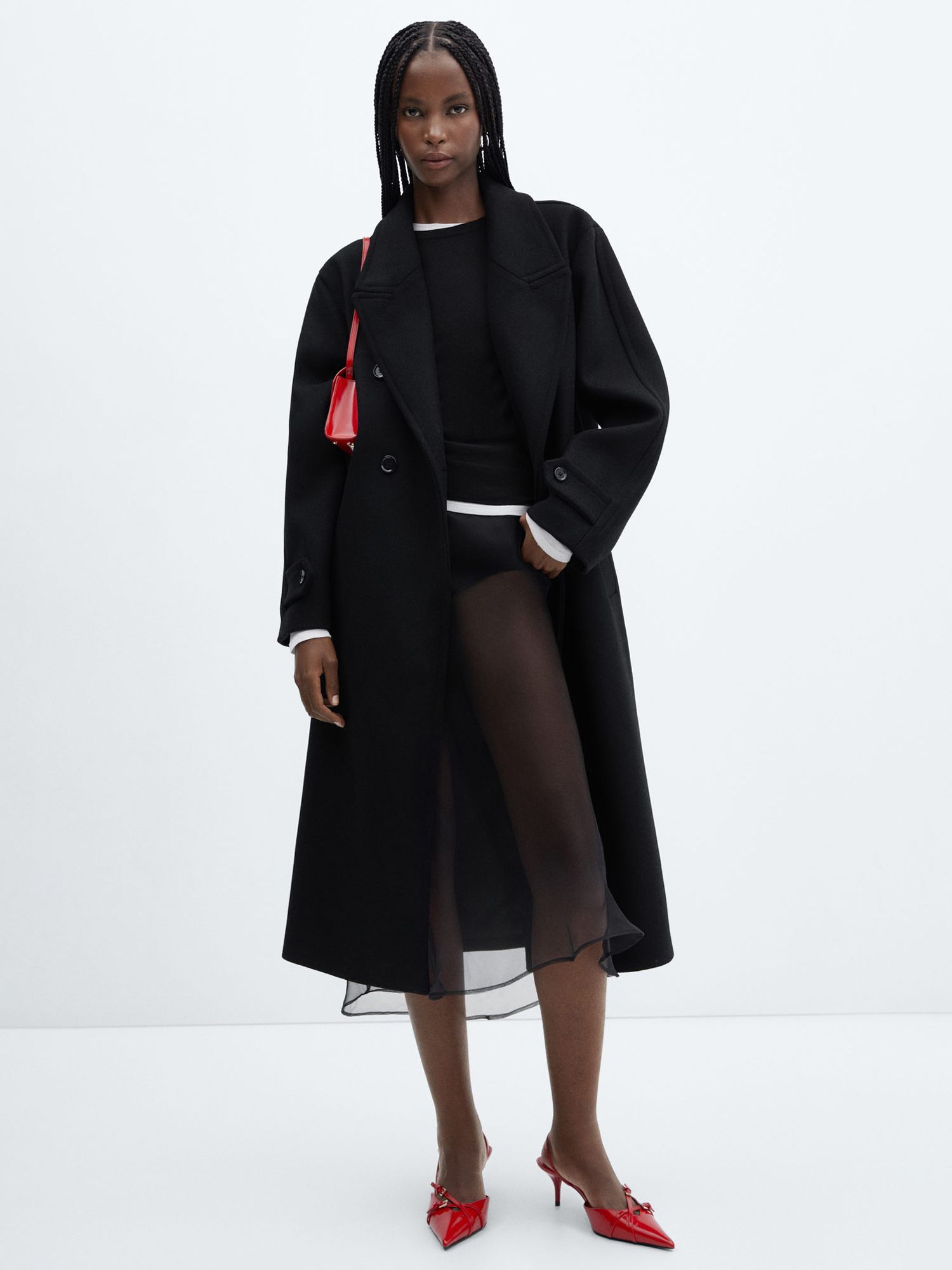 Mango Gauguin Wool Blend Coat