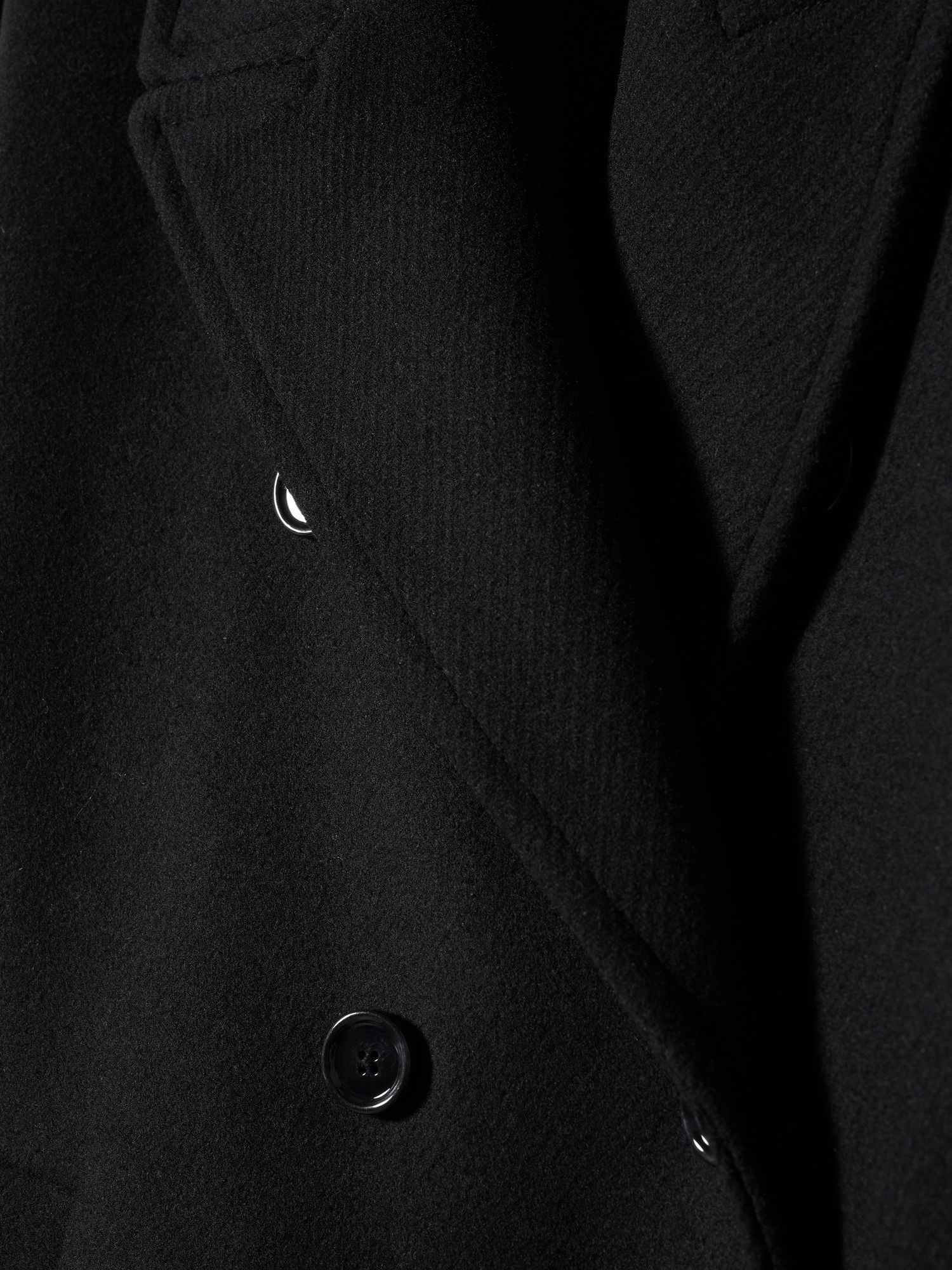 Mango Gauguin Wool Blend Coat, Black at John Lewis & Partners