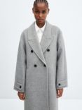 Mango Gauguin Wool Blend Coat, Grey
