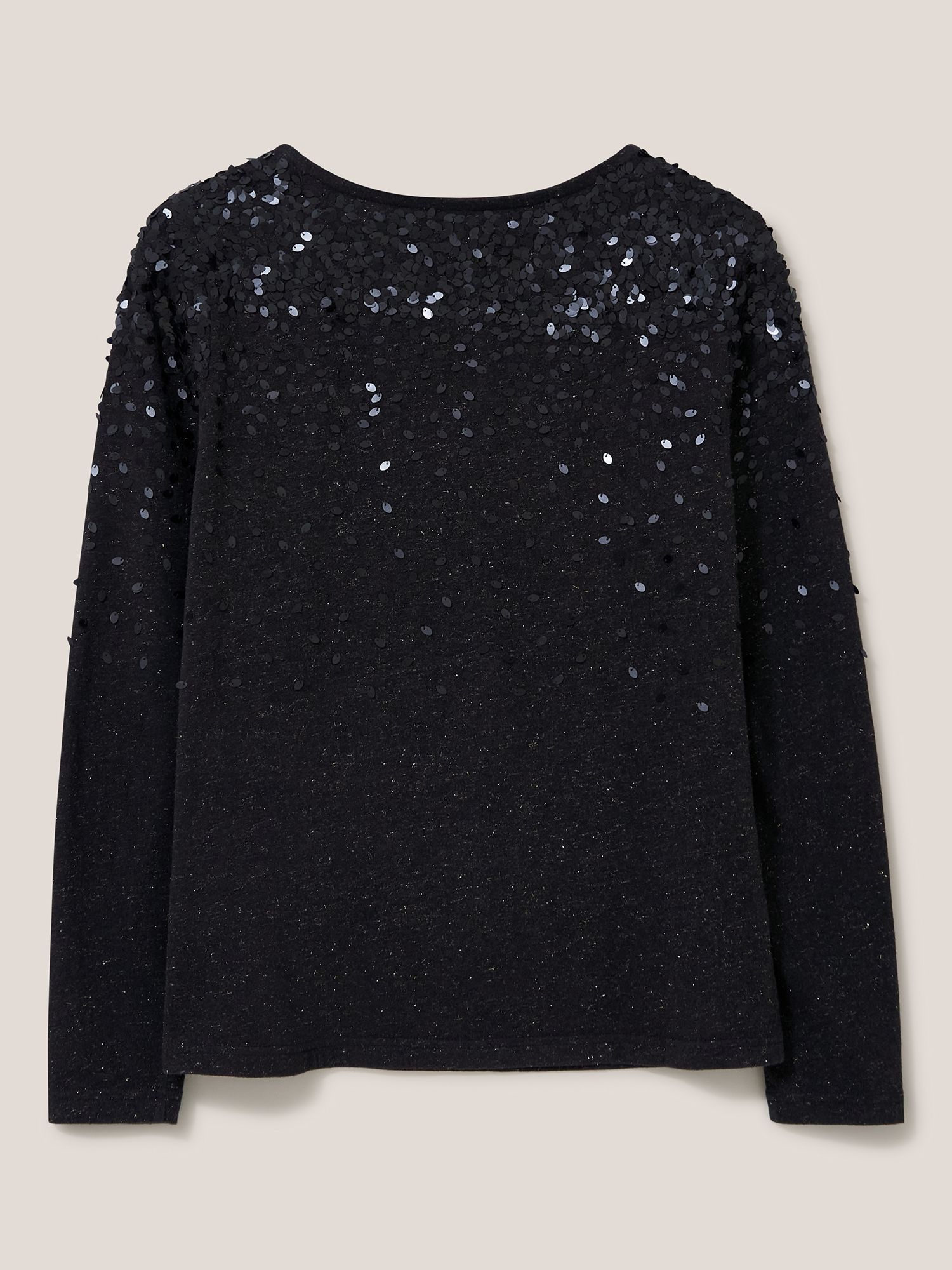 White Stuff Roxy Sequin Top, Charcoal at John Lewis & Partners