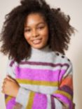 White Stuff Rainbow Stripe Jumper, Multi