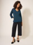 White Stuff Night Sky V-neck Jumper, Mid Teal