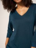 White Stuff Night Sky V-neck Jumper, Mid Teal