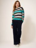 White Stuff Ripple Stripe Jumper, Multi