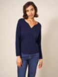 White Stuff Nelly Cotton Blend Top, Dark Navy