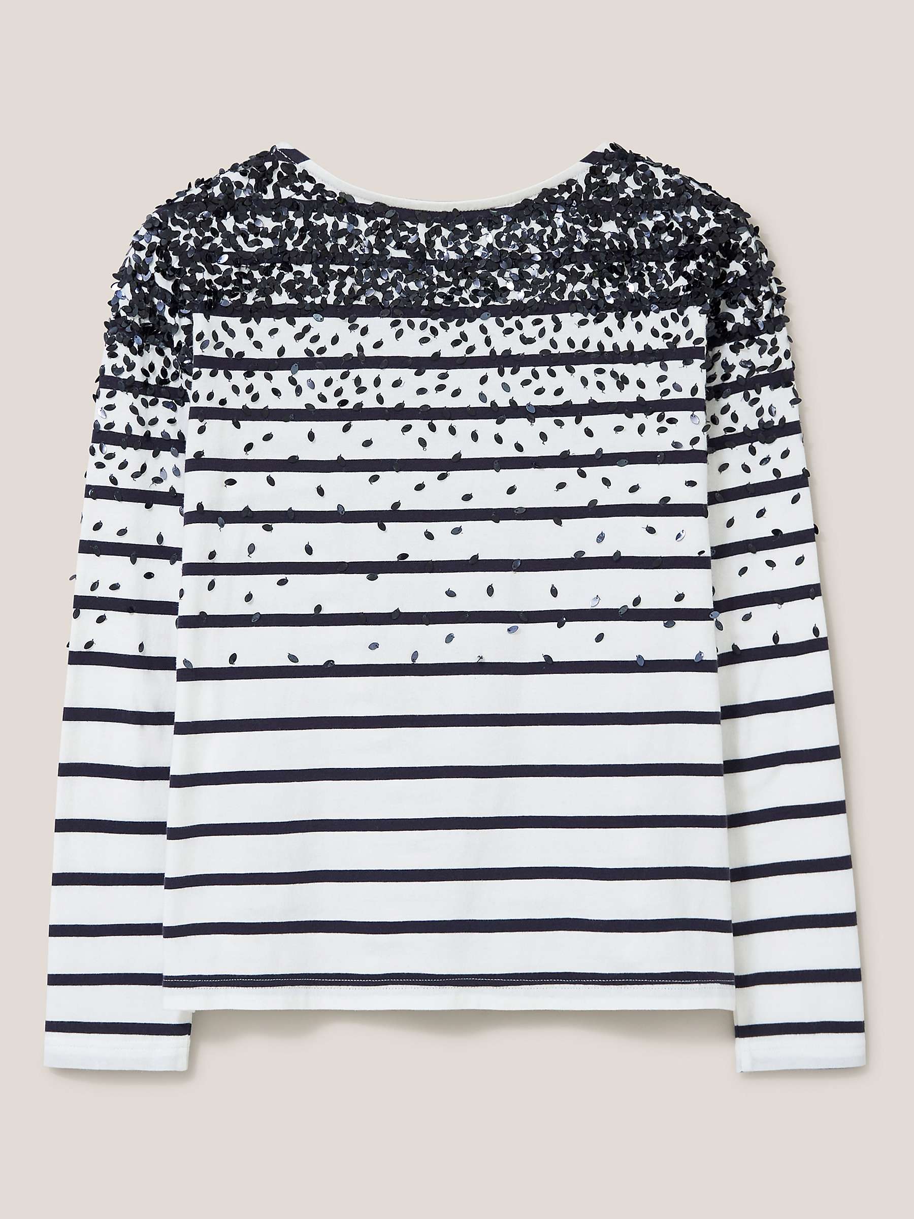 Buy White Stuff Roxy Sequin and Stripe Top, Ivory/Navy Online at johnlewis.com