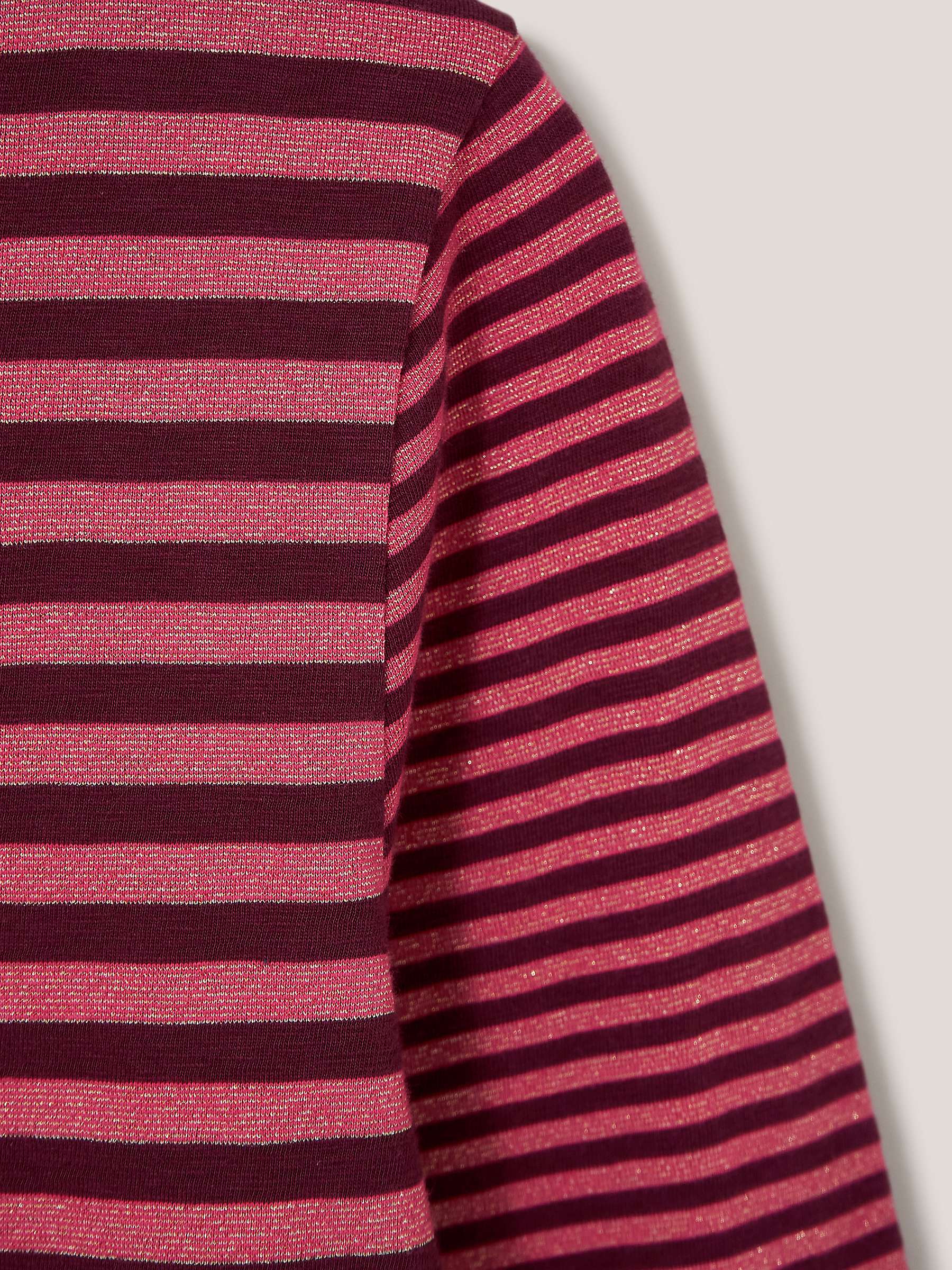 Buy White Stuff Cassie Sparkle Stripe Long Sleeve Top, Pink/Multi Online at johnlewis.com