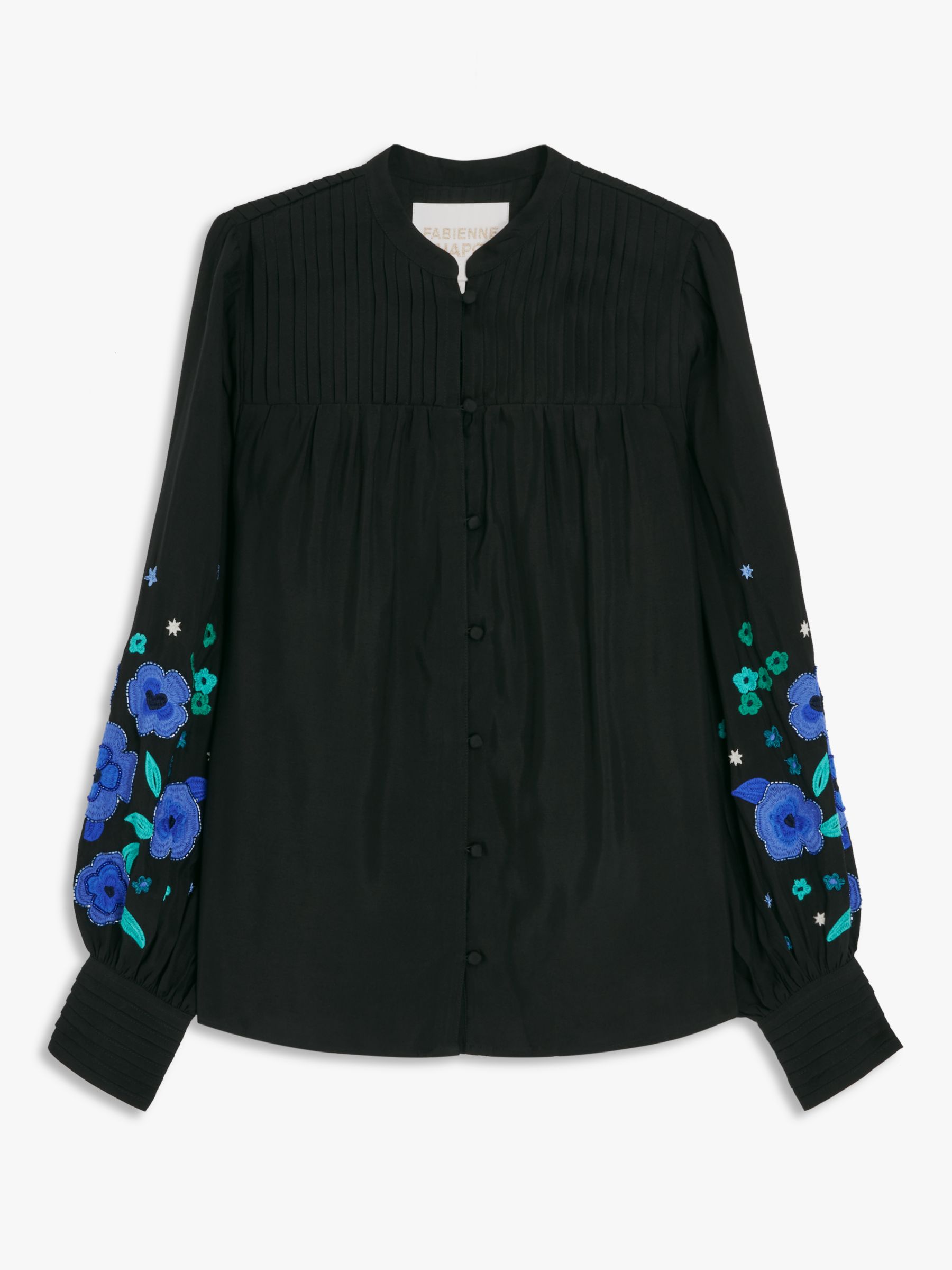 Fabienne Chapot Harry Floral Embroidered Balloon Sleeve Blouse, Black ...