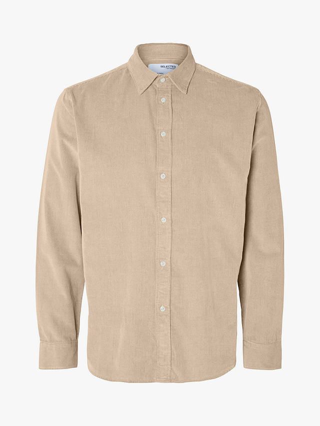 SELECTED HOMME Owen Recycled Cotton Corduroy Shirt, Breen