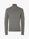 SELECTED HOMME Skipper Cotton Wool Blend Jumper, Medium Grey Melange