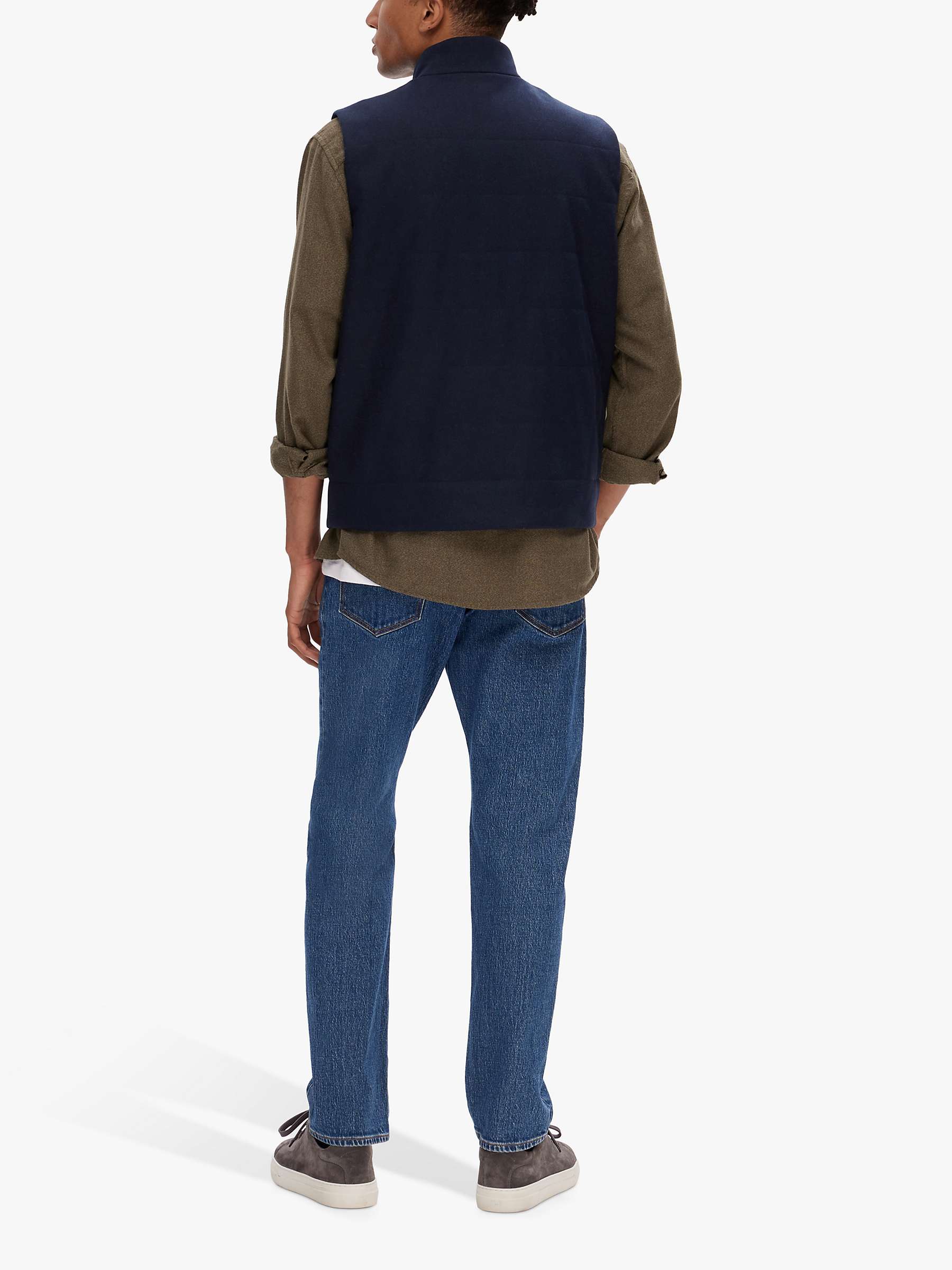 Buy SELECTED HOMME Padded Gilet, Navy Online at johnlewis.com