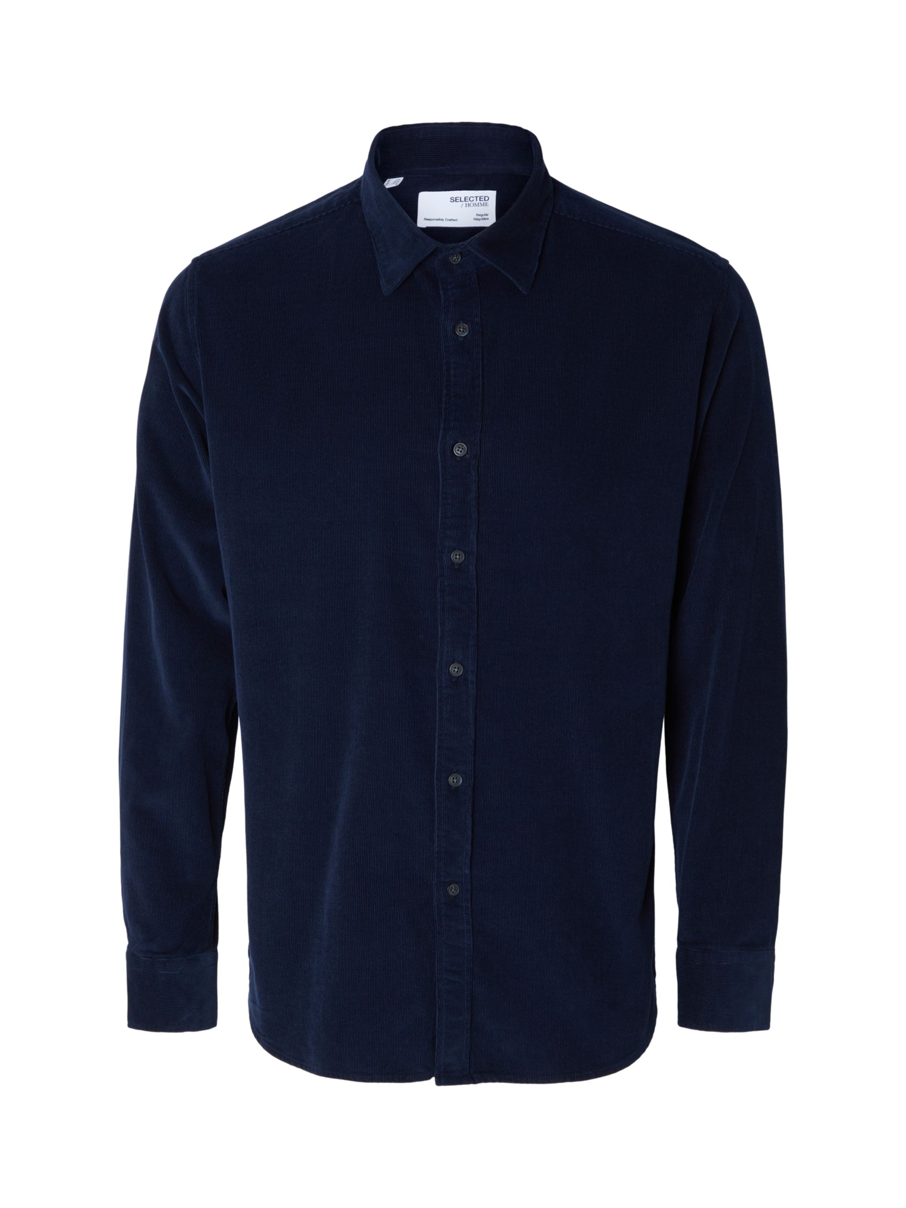 SELECTED HOMME Owen Recycled Cotton Corduroy Shirt, Navy Blazer, M
