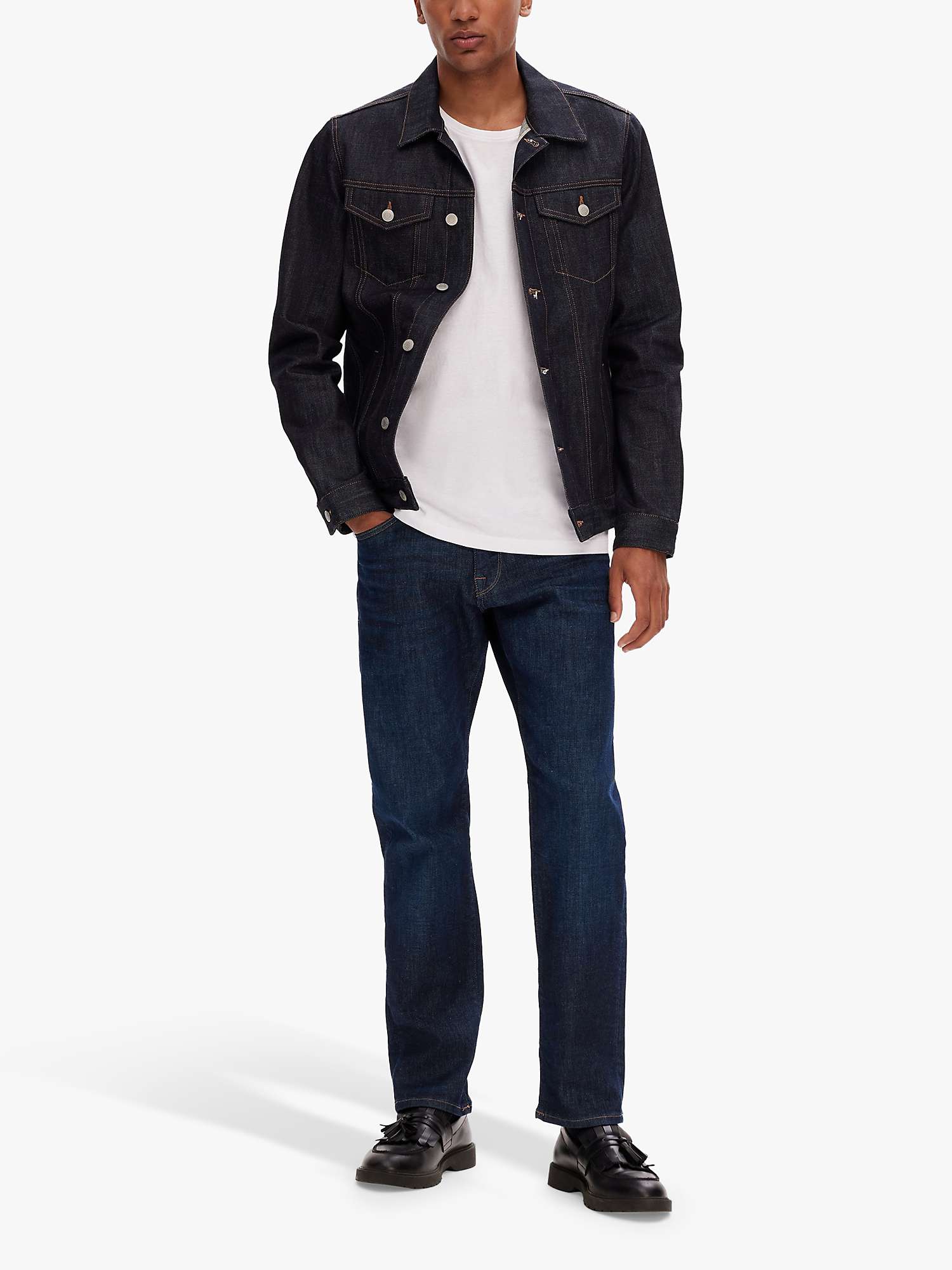 SELECTED HOMME Everyday Straight Jeans, Blue at John Lewis & Partners